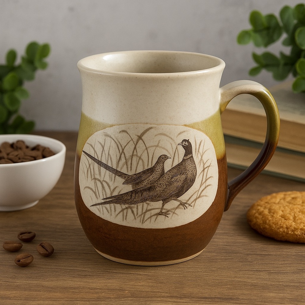 Vintage Otagiri Pheasant Coffee Mug – Handcrafted Stoneware Japan